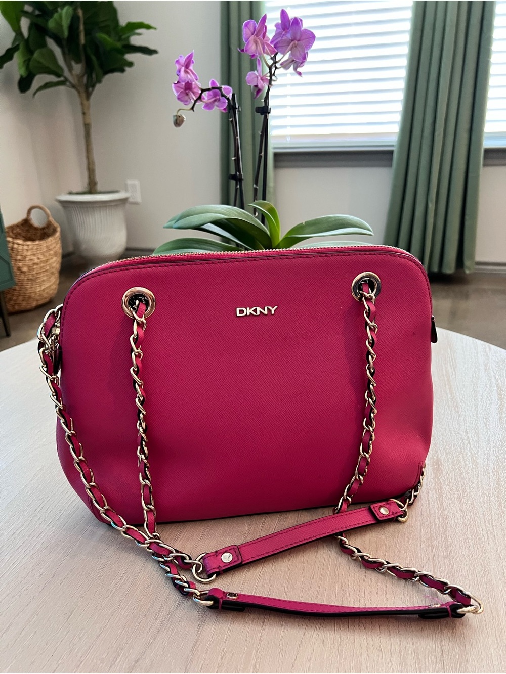 DKNY Pink Chain-Handle Shoulder Bag